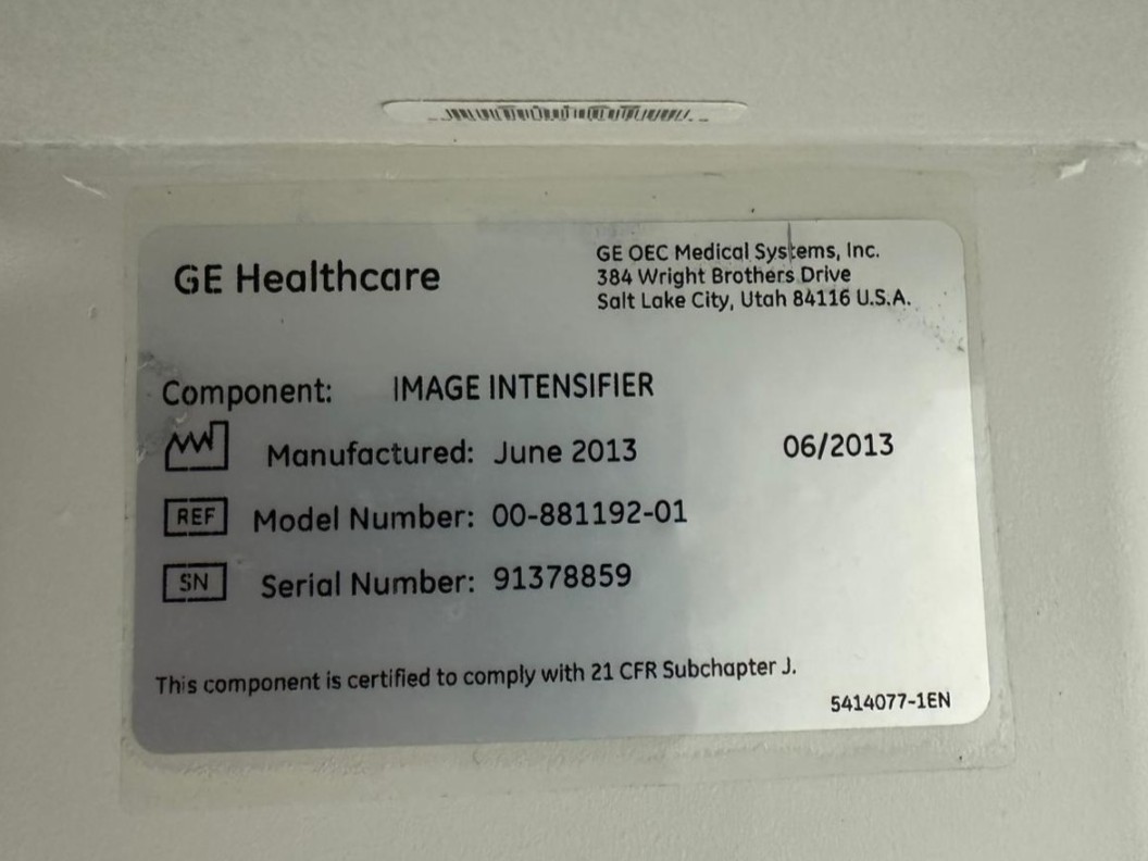 OEC 9900 Elite VAS 8 C-Arm Image