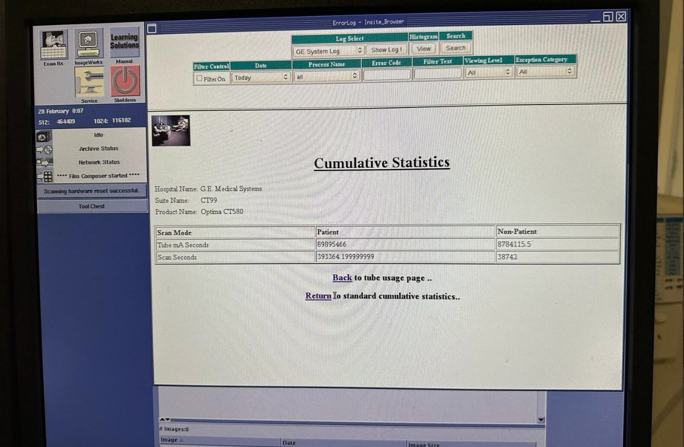 GE Optima CT580 RT Image