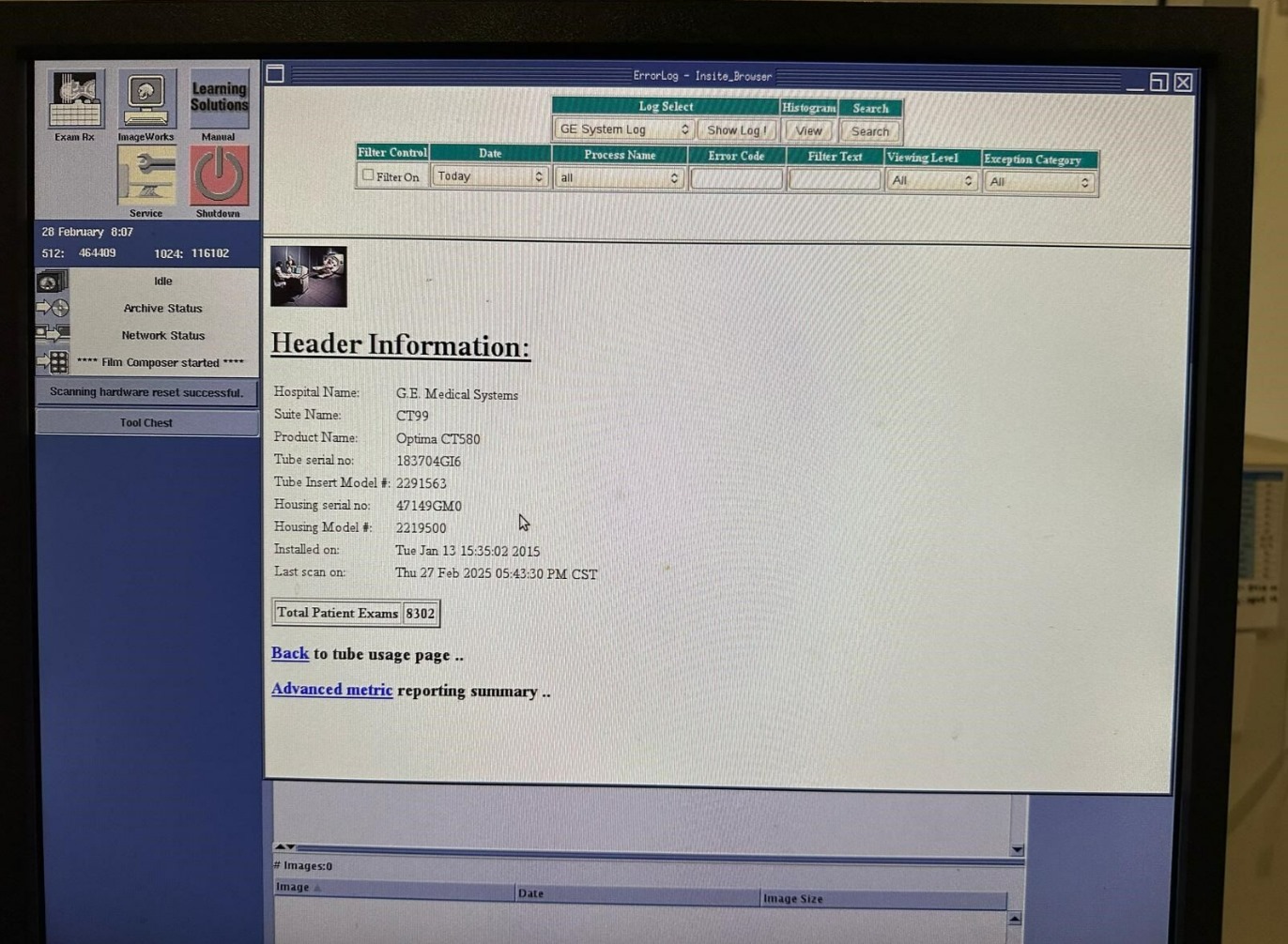 GE Optima CT580 RT Image