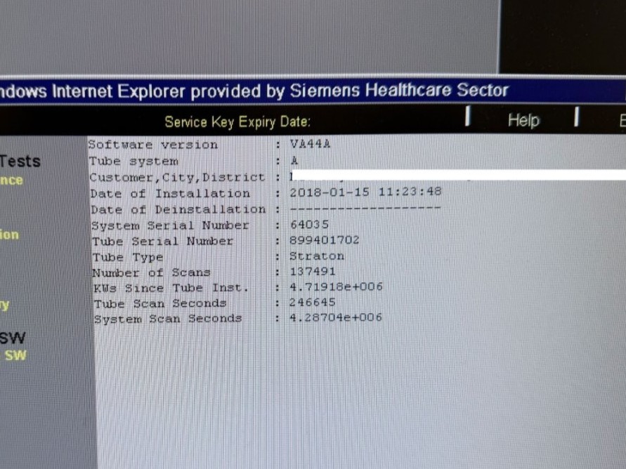 Siemens Definition AS+ 128 Slice CT Scanner Image