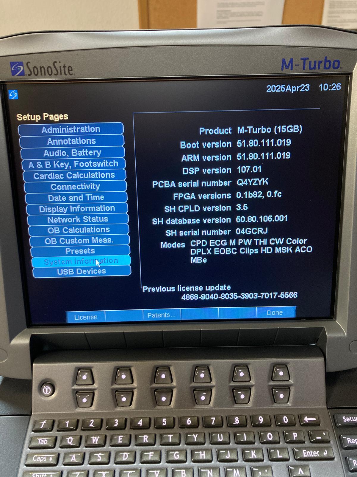 Sonosite M-Turbo Portable Ultrasound Image